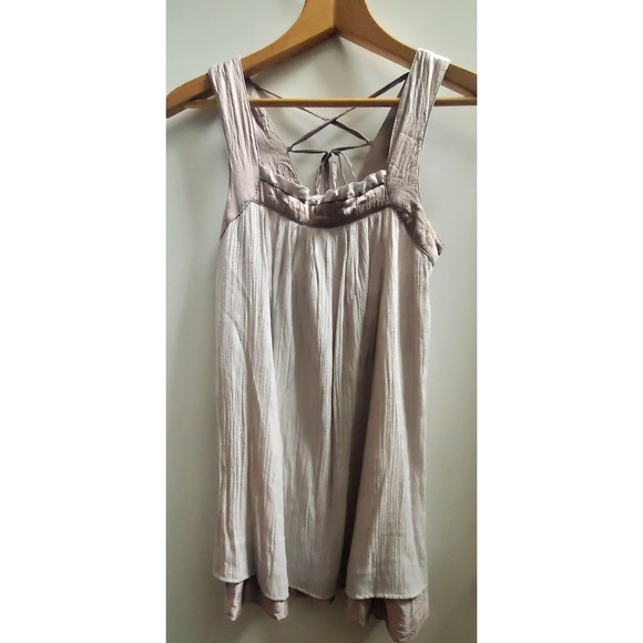 Sugarlips Dresses & Skirts - Sugarlips Slip Dress S Short w/ Double Flirty Ruffle Layer Tie Back Lined Flowy